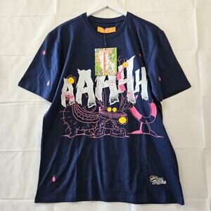 Nickelodeon AAAHH!!! Real Monsters Retro 90s Cotton Navy Blue Tee Size Large